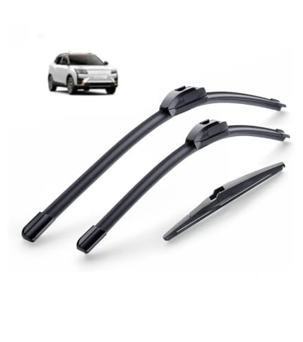Image of AWB 24 inch+16 inch Frameless /Soft Wiper Blades with 10 inch Rear Specific Wiper Blade Replacement Set for Xuv400 EV(Set of 3)