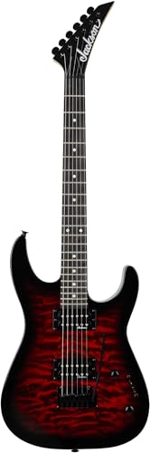 Image of Jackson JS Series Dinky JS11Q Electric Guitar - Transparent Red Bundle with Amplifier, Gig Bag, Tuner, Strap, Cable, Picks, and Austin Bazaar Instructional DVD