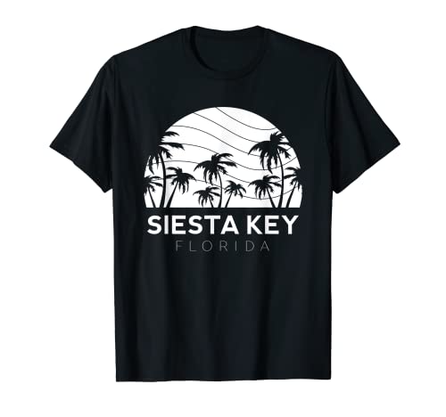 Siesta Key Florida Retro Spiaggia Vacanza Souvenir Estate Ovest Maglietta