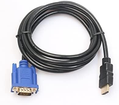 HDMI to VGA Cable, HDMI to VGA Adapter (Male to Male) 1080P HD Video Cord Compatible for Computer, Desktop, Laptop, PC, Monitor, Projector, HDTV and More (NOT Bidirectional, 1.8M)(Black)