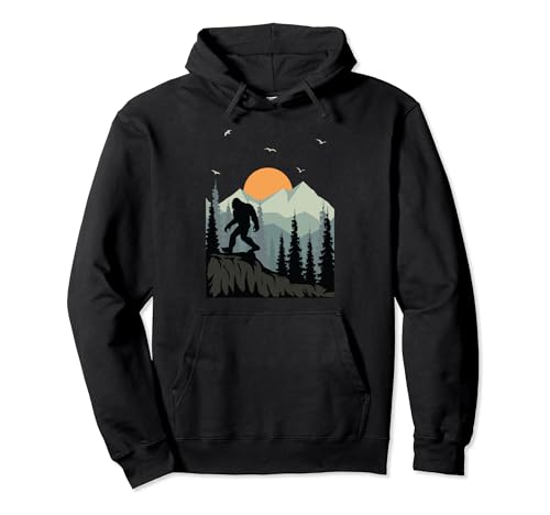 Mountain Adventure Landscape Sunset Wild Animal Bigfoot Felpa con Cappuccio
