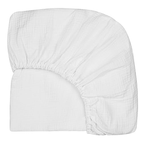 Image of Dreams of Hugs Extra Soft Muslin Fitted Crib Sheets 100% Organic Cotton Baby Crib Sheets for Standard Crib Mattress | 28 X 52 Inches