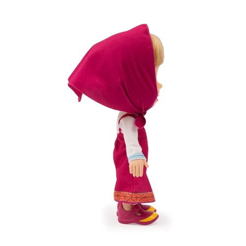 Giochi Preziosi Masha Doll 23cm Tall Iconic Figure from Masha and Bear Series with Summer Dress and Classic Scarf - Image 3