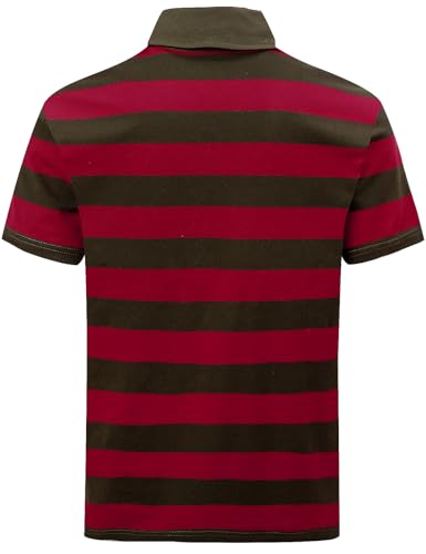 Camiseta polo de hombre Funny World de algodón a rayas ajustada regular de manga corta para golf casual miniatura 4