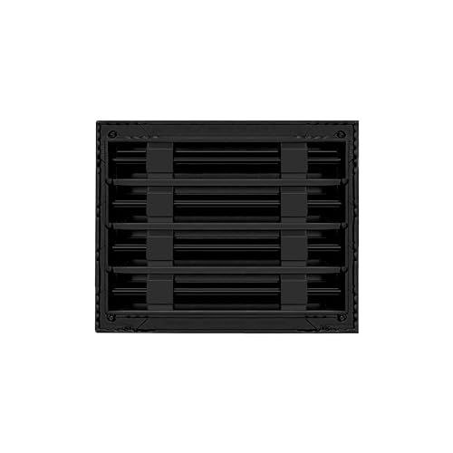 Image of BUILDMART - 10x8 Modern AC Vent Cover - Decorative Black Aluminum Air Vent - Standard Linear Slot Diffuser - Heating and Cooling Register Grille for Ceiling, Walls & Floors - Texas Buildmart