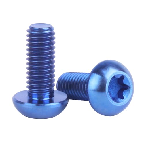 Image of 4PCS Titanium M5 x 12mm T25 Torx Head Bolt Screw (Blue)