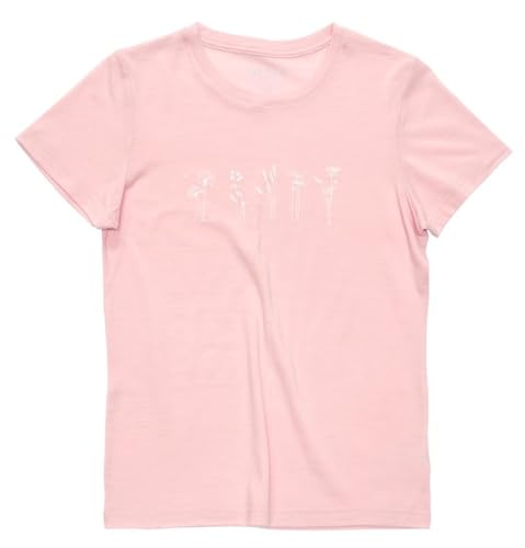 T-shirt Devold Classic Flowers femme rose craie XL : haut léger de randonnée et de loisirs