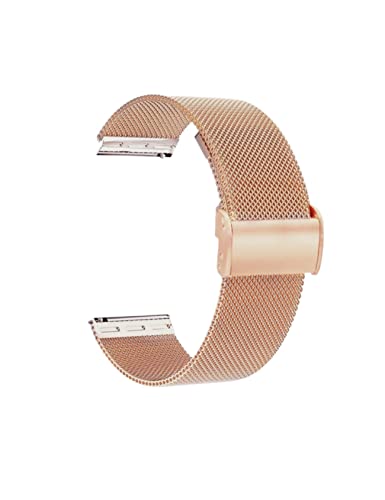 Edelstahl Uhrenarmband Mesh 16mm/18mm/20mm/22mm,Ersatz Metall Armband Edelstahlarmband mit Magnetverschluss Smartwatch Schnellverschluss Watch Uhren Ersatzband für Damen Herren (22mm, Roségold) Cover