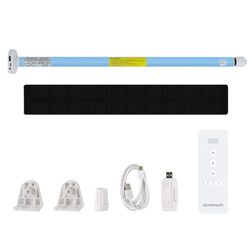 zemismart Tuya - Motor de persiana enrollable recargable con WiFi para tubo de 20/25/28 mm, temporizador de voz de motor ciego, control remoto de aplicación Tuya (con control remoto 1, con panel
