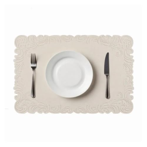 Napperons de cuisine haut de gamme texture crème et finitions DFB Red