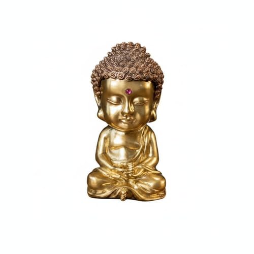 Statuette bouddhiste cuivre ornement Bouddha compact solide de bureau - 2