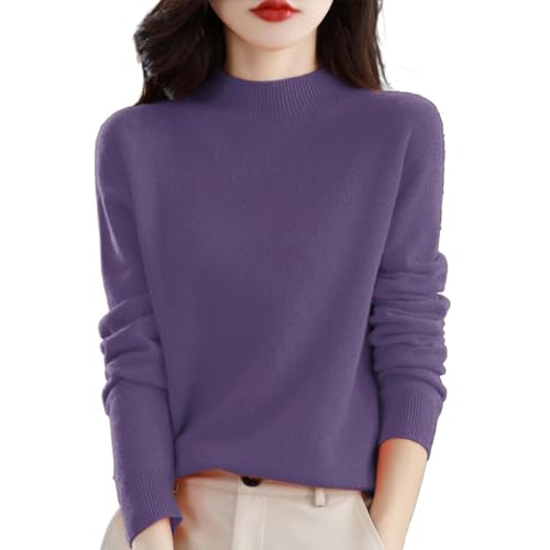 Cashmere Sweaters for Women Half Turtleneck Comfort Long Sleeve Jumper Knitted Pullover Warm Cashmere Dressy Sweater