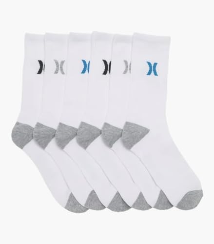 Hurley Mens Cushioned Crew Socks 6 pack