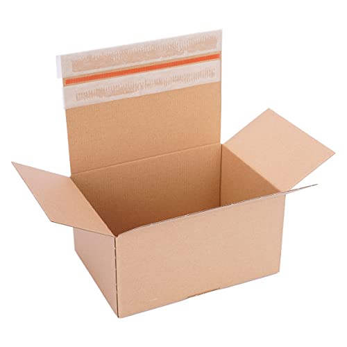 verpacking Automatik Karton 230 x 165 x 115 mm VP 35 Braun [Größe und Stückzahl wählbar] Versandkartons mit selbstklebendem Deckel 20 Stück