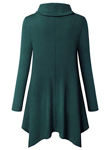 Image of Bulotus Womens Sweaters 2025 Winter Cowl Neck Long Asymmetrical Tunic Sweaters for Leggings Holiday Vacation Tops