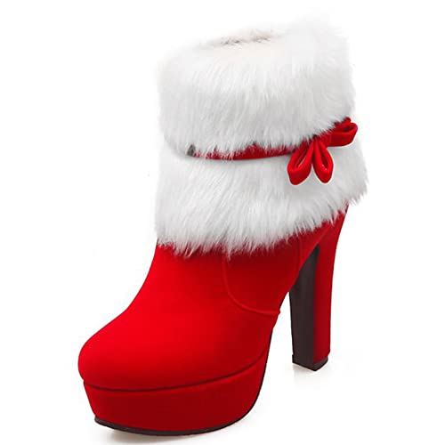 Women's Fur Lined Christmas Ankle Boots