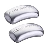 Amco Rub Away Bar, Stainless Steel Odor Absorber (4" x 2.25") - Dishwasher Safe Kitchen & Outdoor Essential for Garlic, Onion, Fishing, Hiking Odors - Natural Odor Remover (Pack of 2)