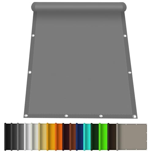 Voile d'ombrage 1.8 x 5 m imperméable auvent extérieur gris clair - 2