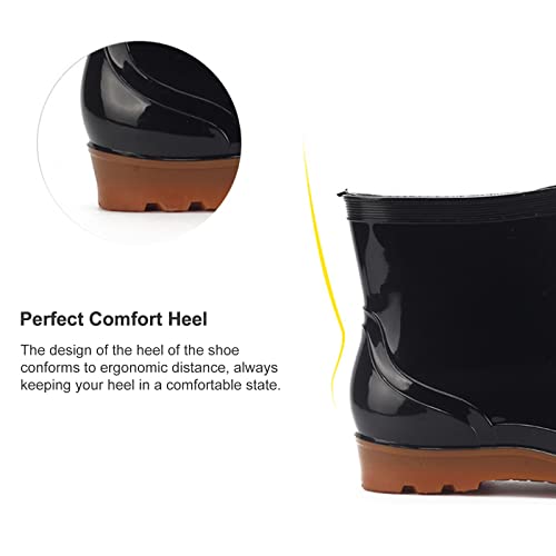 Mens Rain Boots Hardwearing Anti-skidding Patchwork Slip On Waterproof Non-Slip Plastic Cement Rain Boots Rain Ankle Boots4