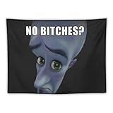 DOBOER Megamind No Bitches Tapestry for College Dorm, Bedroom And Living Room Home Decor 30'x40', Funny Meme Wall Tapestries Hanging for Gifts