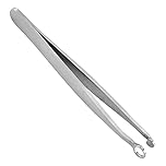 Loekrdos Nose Hair Tweezers Universal Nose Hair Trimming Tweezers Stainless Steel Round Tip Tweezer for Trimming and Grooming for Facial Nasal Eyebrow Hair Ingrown Hair