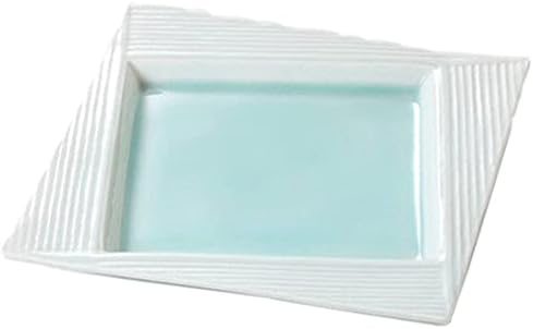 せともの本舗 Blue and White Porcelain Square Plate 7.5 inches (19 cm), 7.6 x 0.8 inches (19.3 x 2.2 cm), 19.7 oz (547 g), Appetizer Dishes, Restaurant, Commercial Use, Set of 10