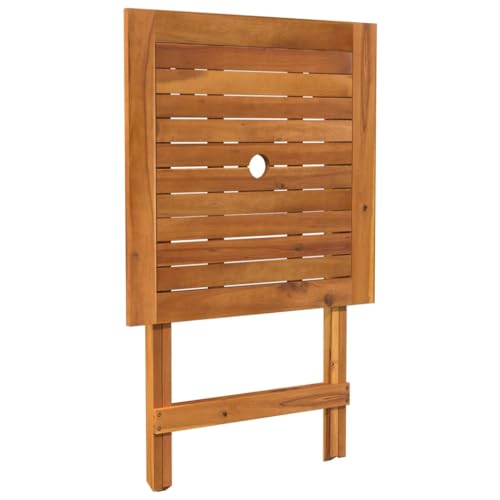 Juego de muebles de exterior de 3 piezas y comedor plegable de acacia 6
