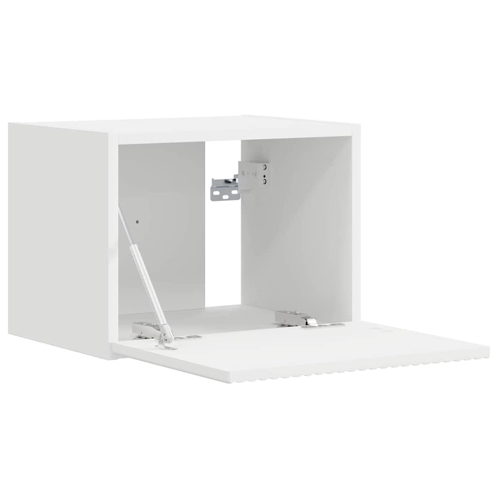 TV-Wandschrank, 2 Stück, weiß, 39 x 31 x 29,5 cm, Holz | Türen mit Scharnier, drehbar 90 °, Wandregale, platzsparend, einfache Reinigung mit feuchtem Tuch