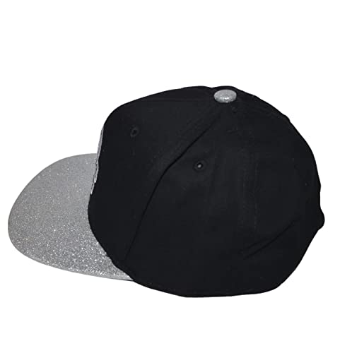Popfizzy Skull Cap For Girls, Sequin Skull Baseball Hat, Fun High Fashion Sparkle Ballcap, Fully Adjustable (Blk, Sil) #TOP6