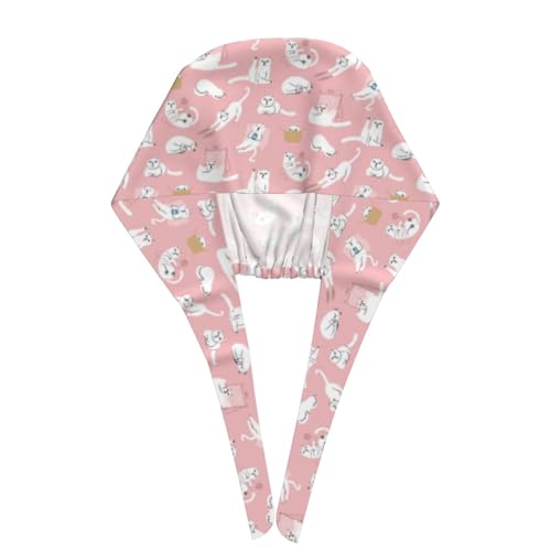 Image of Adjustable Working Cap Breathable Unisex Women Men Elastic Bandage Tie Back Hats Scrub Nursing Doctor Surgeon Cap
