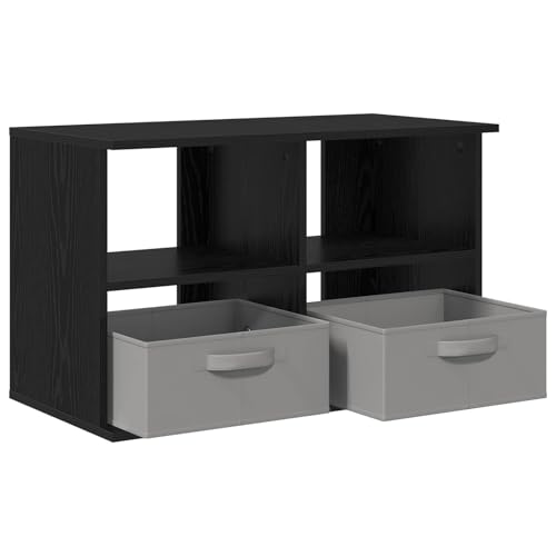 Meuble bas moderne aspect chêne noir table TV en bois composite robuste - 6