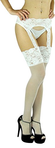 Image of ToBeInStyle Women's Attached Garter Belt Suspender Nylon Stocking Pantyhose