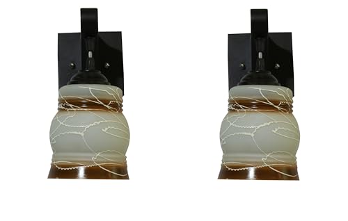 Image of Modern Decorative Designer Wall Light Industries for Living Room, Bedroom, Bedside, and Decorative Lighting Indoor Use, Bulb Not Included (Alto Brown, 2)