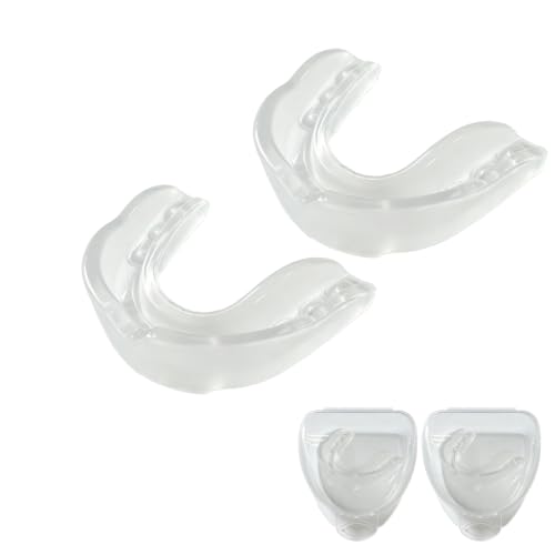 2 Stück Sport Zahnschutz Mundschutz mit tragbarer Hygienebox für Boxen, Rugby, Kampfsport, Hockey, MMA, Taekwondo，mundschutz boxen，mundschutz kampfsport