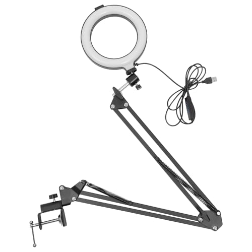 Lumière anneau noir réglable portable pour portrait et streaming de bureau