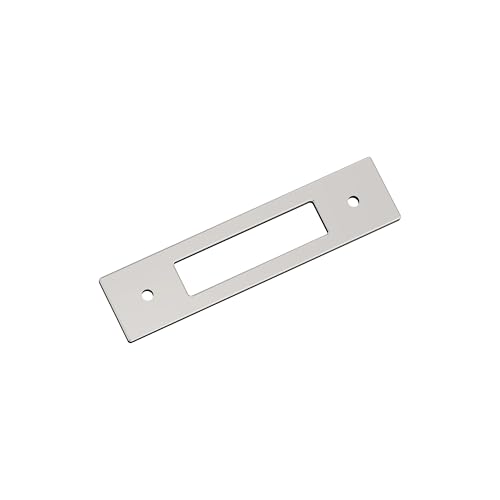 Image of Amerock Medora 3-3 /4 inch Polished Nickel Backplate | Decorative zinc cabinet hardware backplate designed to complement knobs and pulls while protecting cabinet surfaces