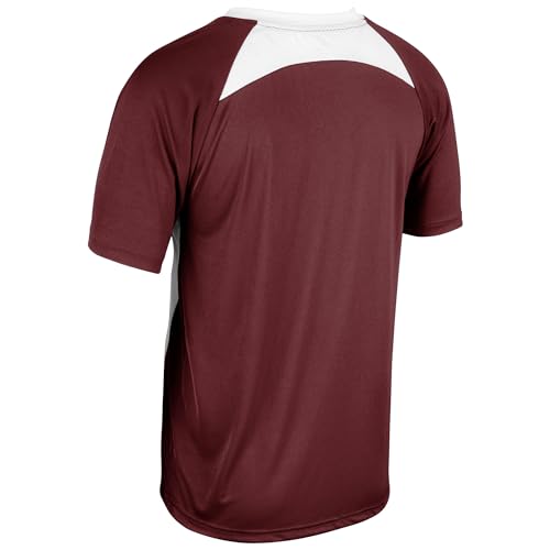 Maillot de baseball Champro Clean Up cardinal et blanc taille L