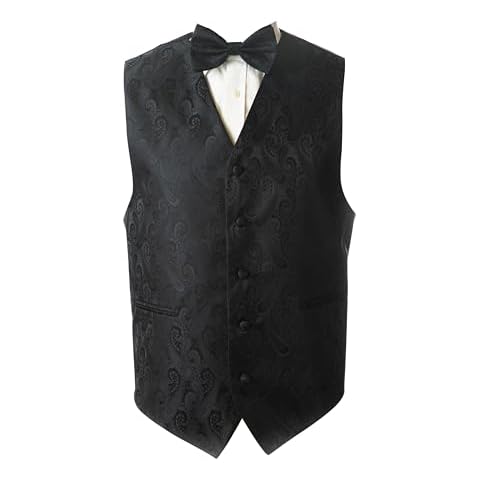 Oliver George Men's Paisley Waistcoat and Bow Tie Set Cover