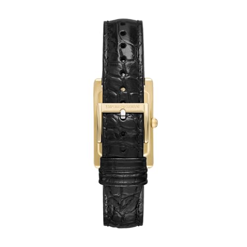 Image of Emporio Armani Black Quartz Leather Watch AR11666