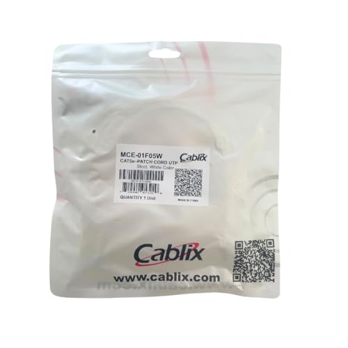 Cable Patch Cord Cat 5E UTP 5ft Blanco Pack 10 miniatura 5