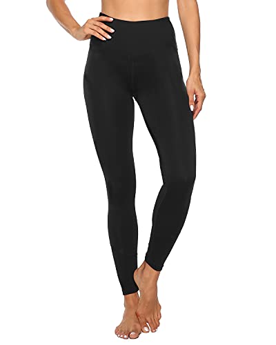 Leggings Donna Cotone Elasticizzato (Nero, M)