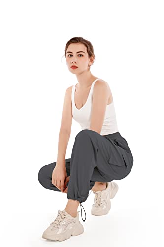 Womens Hiking Pants Lightweight Quick Dry Gym Athletic Workout Cargo Running Track Pants With Zipper Pockets Grey Xs #TOP4