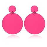 coadipress Multicolor 70s Retro Neon Earrings 80s Classic Round Earrings Lightweight Geometric Earri