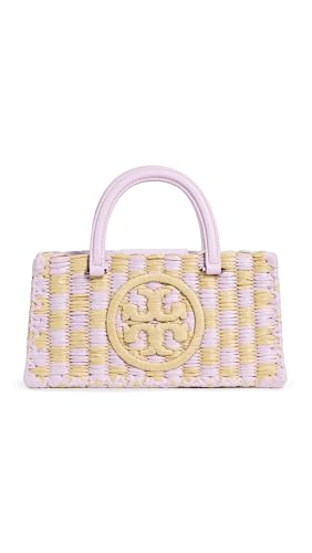 Tory Burch Women's Ella Hand Crocheted Checkered Top Handle Bag, Pale Purple, One Size