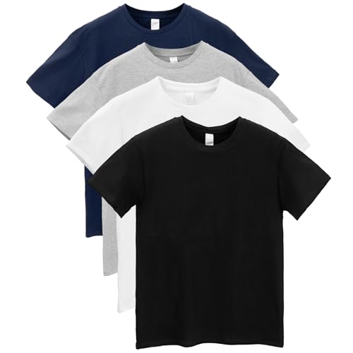 [Macoking] tシャツ メンズ 無地 半袖 半袖tシャツ 無地tシャツ 吸汗 速乾 インナーシャツ おおきいサイズ セット クルーネック 厚手 綿100％ 4枚組 混色 xlargeの商品画像（Amazon）