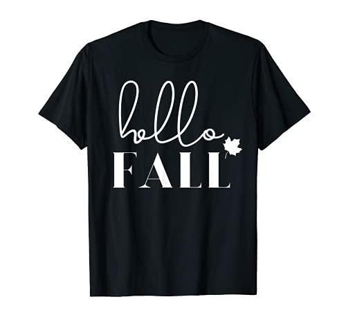 Hello Fall Hello Herbst Niedlicher Kürbiskopf Lustig Halloween T-Shirt