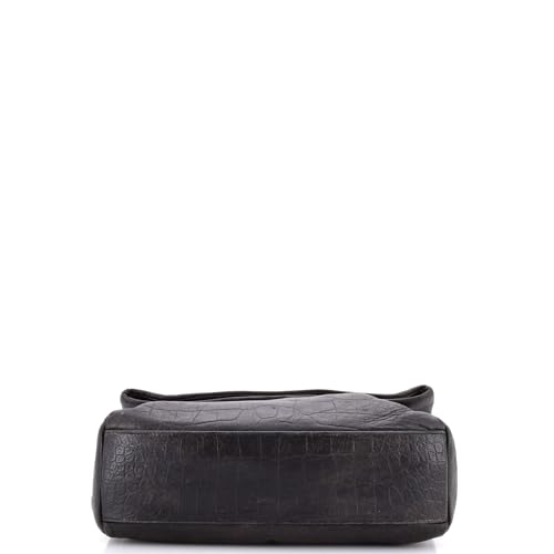 Saint Laurent, Pre-Loved West Hollywood Shoulder Bag Crocodile Embossed Leather Medium, Black4