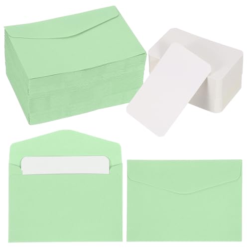 Mini enveloppes avec cartes vierges PATIKIL vert clair 11,4x8,1 cm pour invitations | Lot de 200