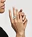 YYSuniee Designer Inspired Two Tone Statement Rings for Women 18K Gold Plated Fashion Brand Engagement Wedding Ring-White Shell, Size 7