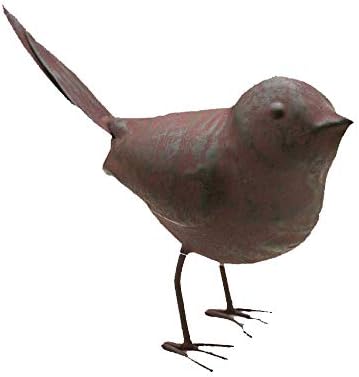 Colonial Tin Works Decorative Small Cute Songbird Song Bird Statue Figurine Home Décor, 5.5" x 4" x 2", Rust/Brown (Ser of 1)